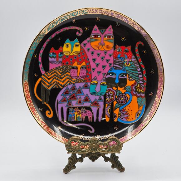 Limited Edition 1994 Colorful Laurel Burch Fabulous Felines Porcelain Plate - Picture 1 of 8